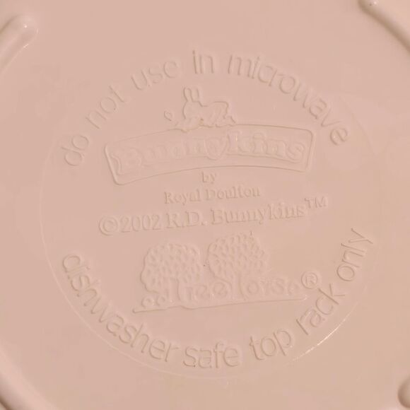 Royal Doulton BUNNYKINS Plastic Baby Kid Cup Mug Rocking Bunny / Snowman England - Picture 9 of 9